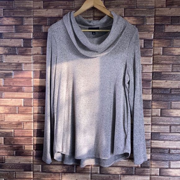 Womens Fortune & Ivy Blush W/Black specks Cowl Neck Sweater Large - Picture 1 of 10